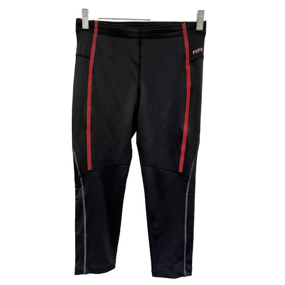 NEW NWT Running Room Capri tight Fit wear RRX Size XS Black red - Picture 2 of 9